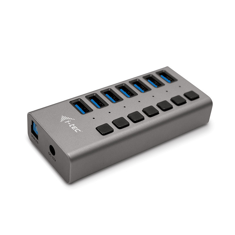 Hub USB 3.0 alimenté I-Tec Charging 36W - 7 ports (Gris)