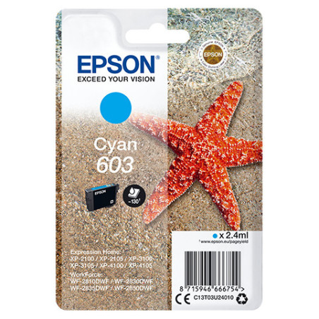 Cartouche d'encre Epson Etoile de mer 603 (Cyan)