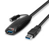 Rallonge USB 3.0 amplifiée Lindy - 10m M F (Noir)