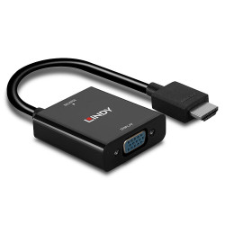 Convertisseur Lindy HDMI mâle (Type A) 1.3 vers VGA femelle (D-sub DE-15) 10cm (Noir)