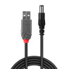 Adaptateur USB vers prise DC (2,1x5,5mm) Lindy 1,5m (Noir)