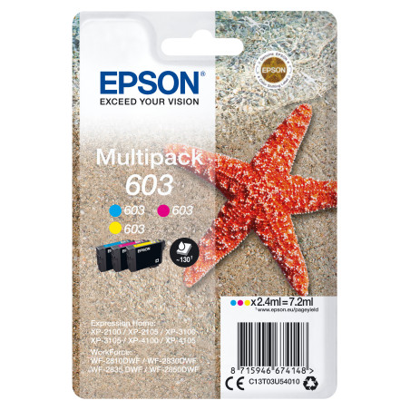 Pack 3 cartouches d'encre Epson Etoile de mer 603 (3 Couleurs)