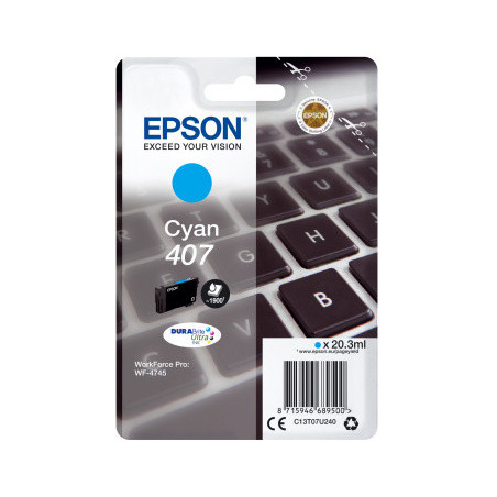 Cartouche d'encre Epson Clavier 407 (Cyan)