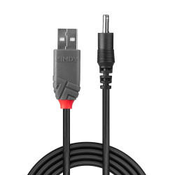 Adaptateur d'alimentation Lindy USB vers prise 3,5mm Ø1,35mm 1,5m