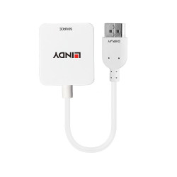 Câble adaptateur Lindy DisplayPort mâle 1.1 vers HDMI femelle 1.4 (Type A) 10cm (blanc)