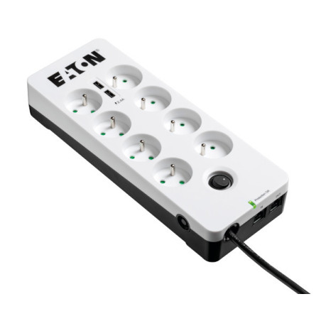 Multiprise Surtension Eaton Protection Box 8 prises + USB (Blanc)