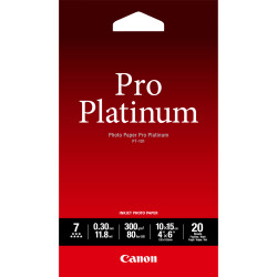 Lot de 20 feuilles Papier Photo Canon Pro Platinum 300g m² A6