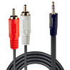 Cable Audio Lindy 2x RCA vers 1x Jack 3,5mm Mâle 20m (Noir)