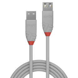 Rallonge USB 2.0 Lindy 50cm M F (Gris Rouge)