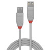 Rallonge USB 2.0 Lindy 50cm M F (Gris Rouge)