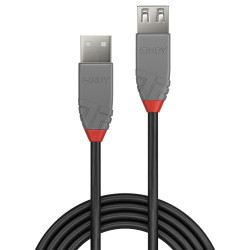Rallonge USB 2.0 Lindy - 5m M F (Gris Rouge)