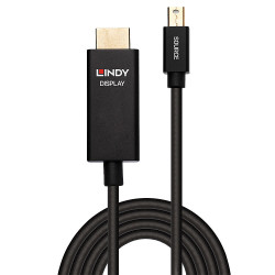 Cable Mini DisplayPort Lindy vers HDMI HDR M M 2m (Noir)