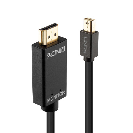 Câble Mini DisplayPort 1.2 Lindy vers HDMI 1.4 M M 5m (Noir)