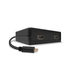 Hub Mini DisplayPort Lindy MST vers 2 ports HDMI 2.0 (Noir)