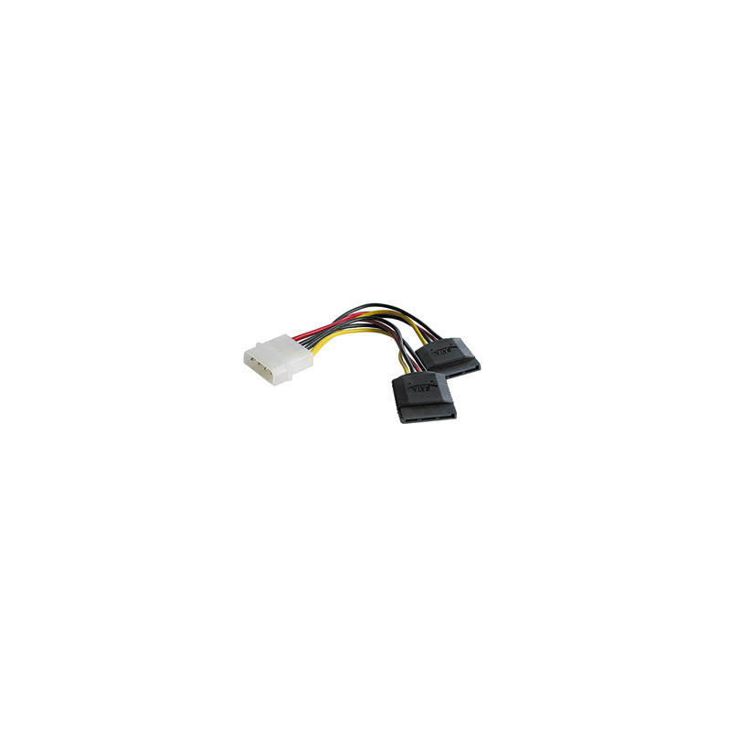 Câble adaptateur d'alimentation Lindy Molex vers 2x S-ATA 15 pins 15cm