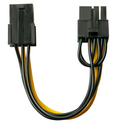 Câble adaptateur d'alimentation Lindy PCI-E 6 pins vers 8 pins 15cm