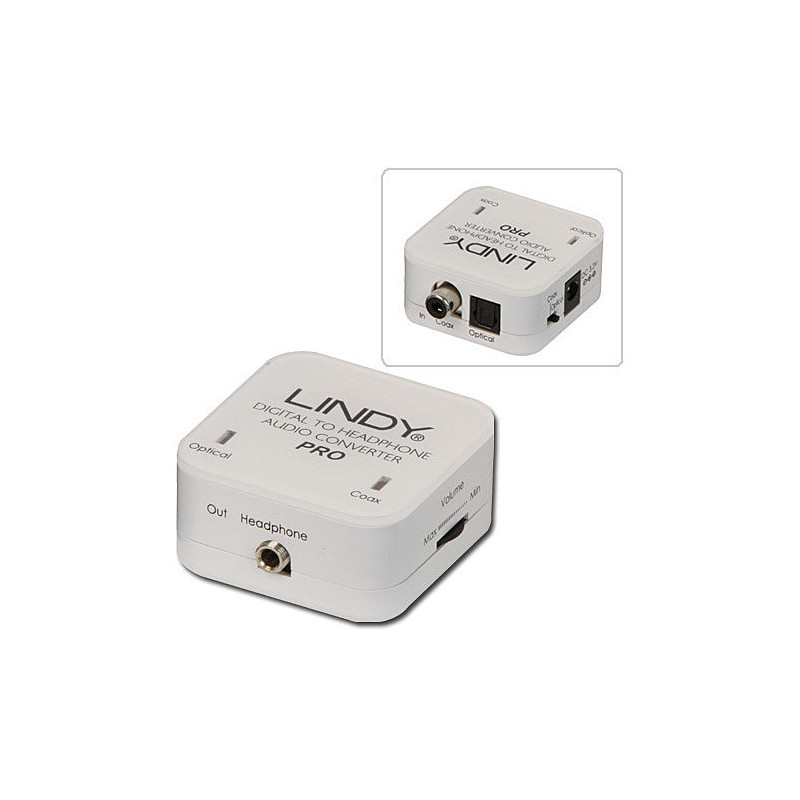 Convertisseur Lindy RCA vers Toslink (Blanc)