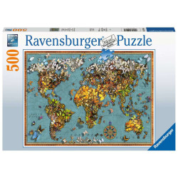 Puzzle Ravensburger - MappeMonde de Papillons (500 pièces)
