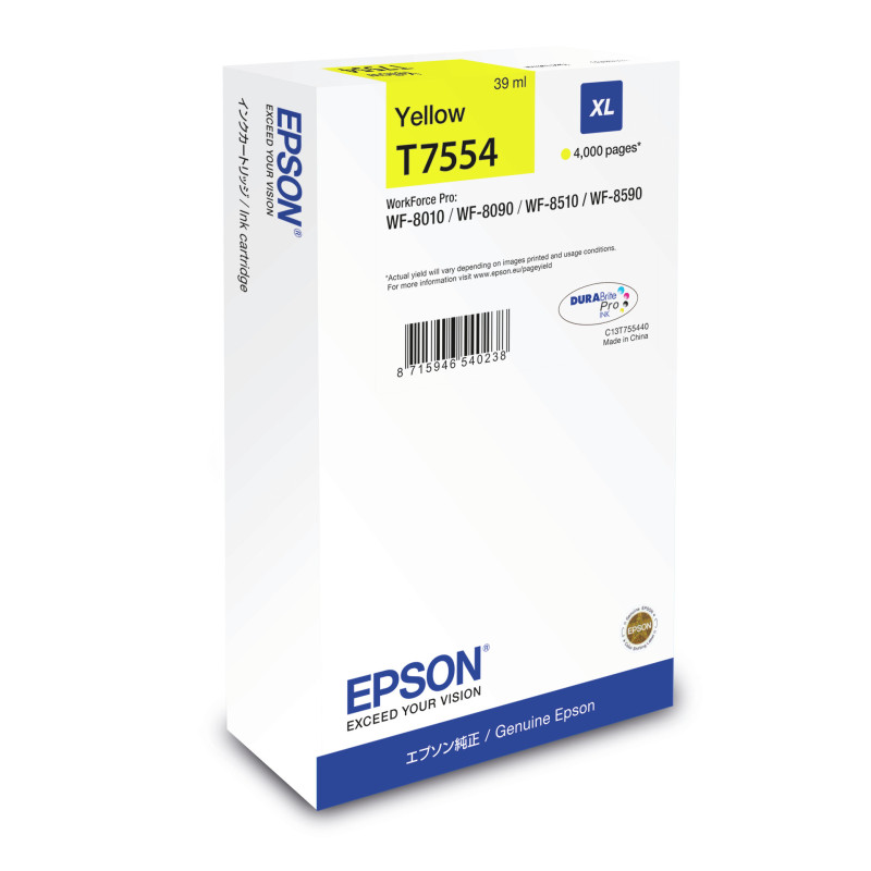 Cartouche d'encre Epson T7554 XL (Jaune)