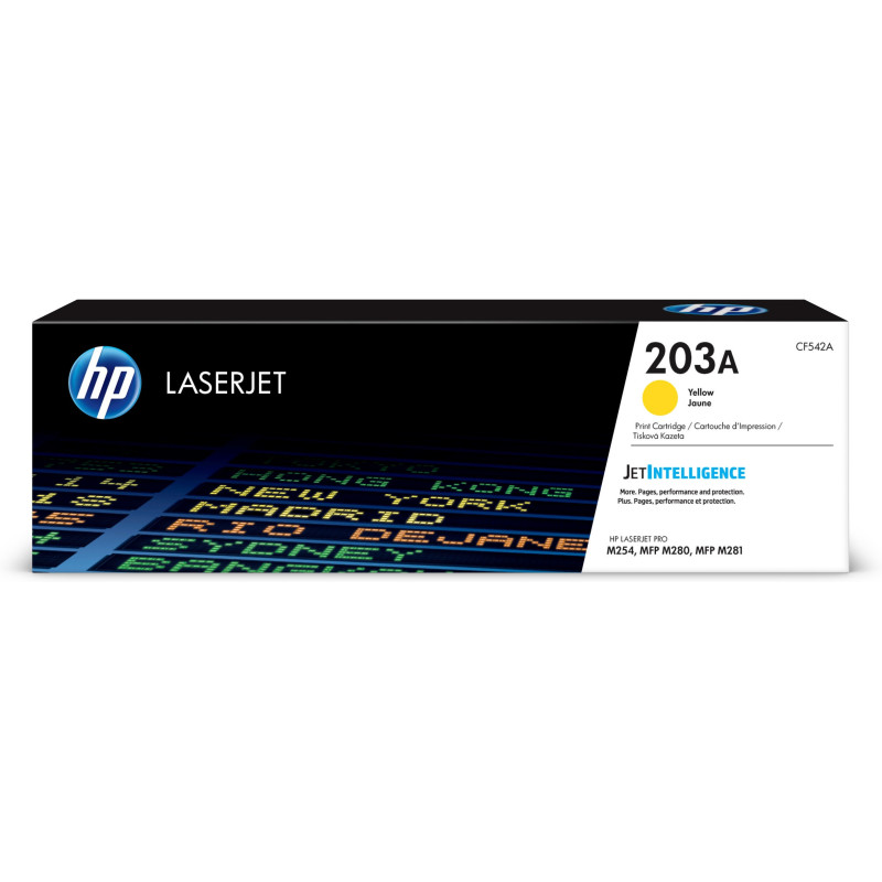 Toner Jaune HP 203A LaserJet Pro M254, MFP M28x (CF542A) 1300 pages