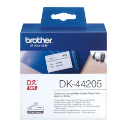 BROTHER RUBAN AMOVIBLE 62MM N BLANC