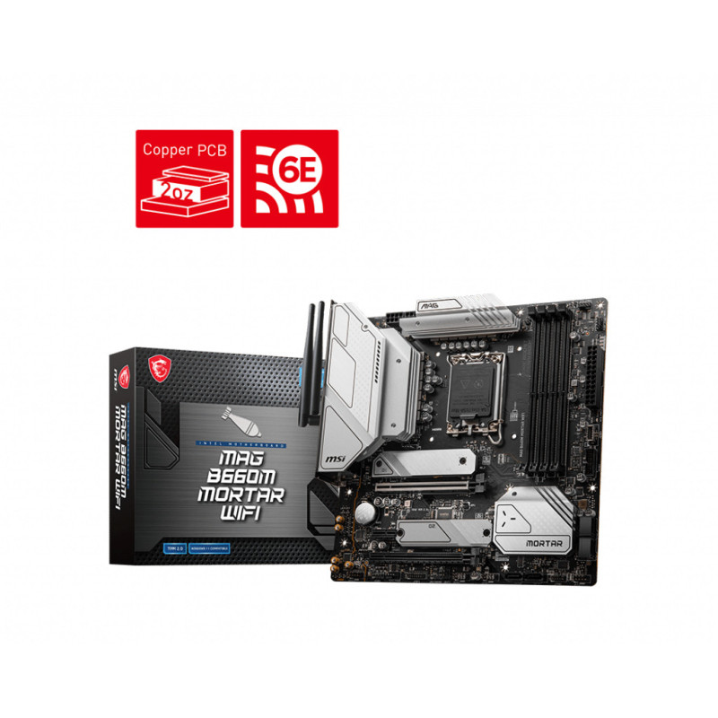 Carte Mère MSI Mag B660M Mortar WiFi DDR5 (Intel LGA 1700) Micro ATX