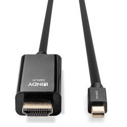 Câble Mini DisplayPort 1.2 Lindy vers HDMI 1.4 M M 2m (Noir)