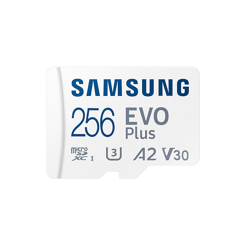 CARTE MEMOIRE SAMSUNG 256G MICRO SD EVO PLUS 2021 avec adaptateur SD 4K classe 1