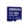 CARTE MEMOIRE SAMSUNG 512G MICRO SD PRO PLUS avec adaptateur SD 4K classe 10 MB-