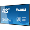 IIYAMA LFD 43 1920x1080 dalleAMVA3 8ms Haut-parleurs VGA DVI HDMI 350 cd m  300