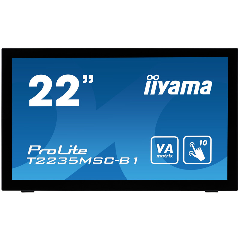 Moniteur IIYAMA 21.5Tactile PCAP 10 points Full HD 1920x1080 5ms VGA DVI DP HPs