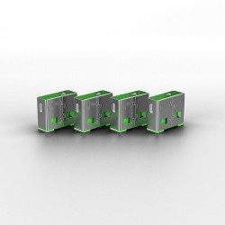 Clé USB et 4 bloqueurs de ports USB, Vert