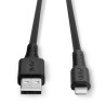 Câble USB A Lindy vers Lightning 50cm (Noir)