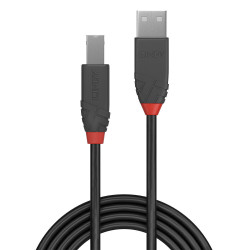 Cable Lindy USB 2.0 type A - B M M 10m (Noir Rouge)