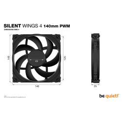 Ventilateur de boitier Be Quiet Silent Wings 4 PWM - 14cm (Noir)