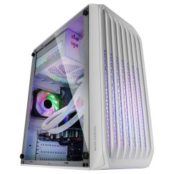 Boitier Mini Tour Micro ATX Mars Gaming MC-S2 RGB avec panneau vitré (Blanc)