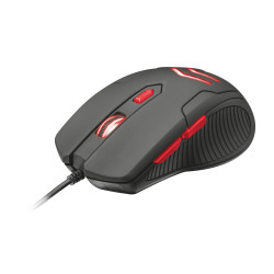 Souris filaire Gamer Trust Ziva + Tapis de souris (Noir Rouge)