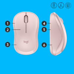 Souris sans fil Logitech M220 Silent (Rose)