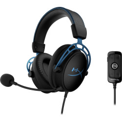 Casque HyperX Cloud Alpha S Noir et Bleu, compatible PC, PS5, PS4, Mousse à mémo