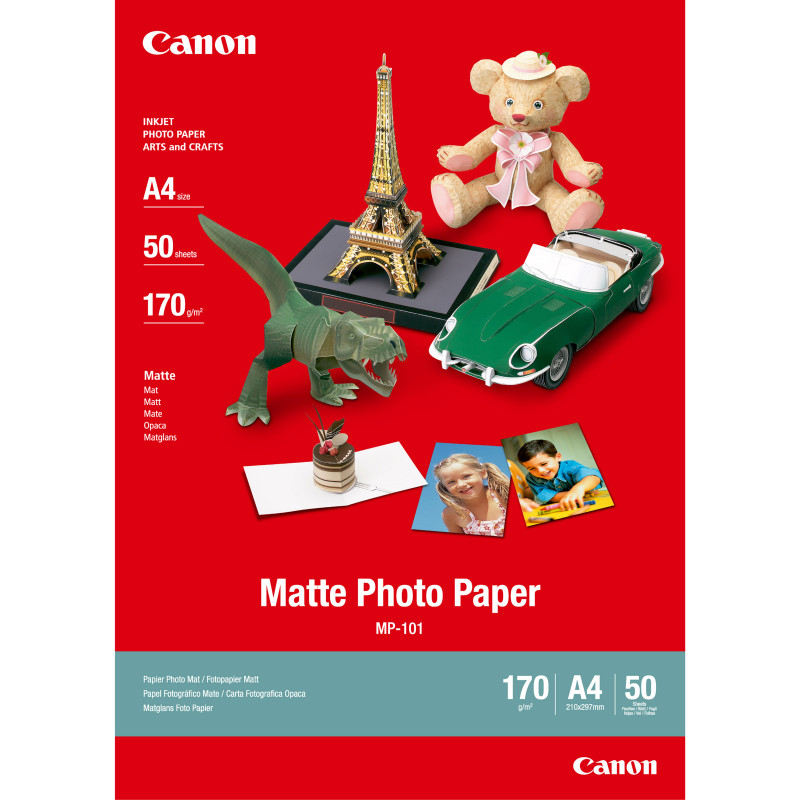 Lot de 50 feuilles Papier Photo Mat Canon MP-101 A4 170g m²