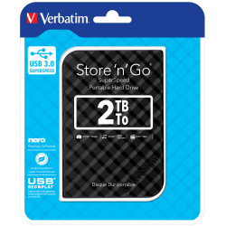 Disque dur SSD externe Verbatim Store'n Go 2To (2000Go) USB 3.0 (Noir)