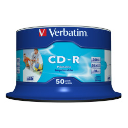 CD Verbatim 700 Mo 52X Imprimable (Spindle de 50 )