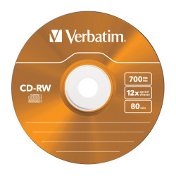 CD-RW Verbatim 700 Mo 4X (Boite Slim couleur de 5)
