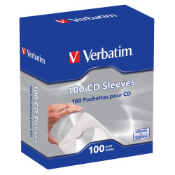 Boite Verbatim de 100 pochettes papier pour CD DVD