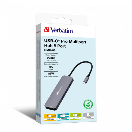 VERBATIM HUB USB-C MULTIPORT CMH-08