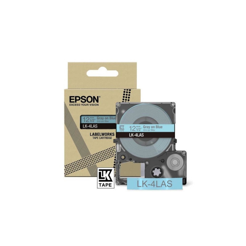 EPSON RUBAN LK-4LAS GRIS BLEU 12MM EPSON RUBAN LK-4LAS GRIS BLEU 12MM