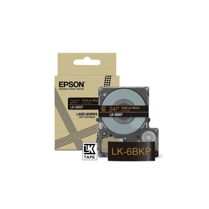 EPSON RUBAN LK-6BKP N OR METAL 24MM EPSON RUBAN LK-6BKP N OR METAL 24MM