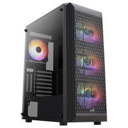 Boitier Moyen Tour ATX AeroCool Beam v2 RGB avec panneaux vitrés (Noir)