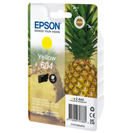 EPSON Cartouche Ananas encre 604 Jaune 2,4ml Alarme