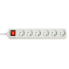 Multiprise 6 prises FR avec interrupteur, blanc 1.4m
